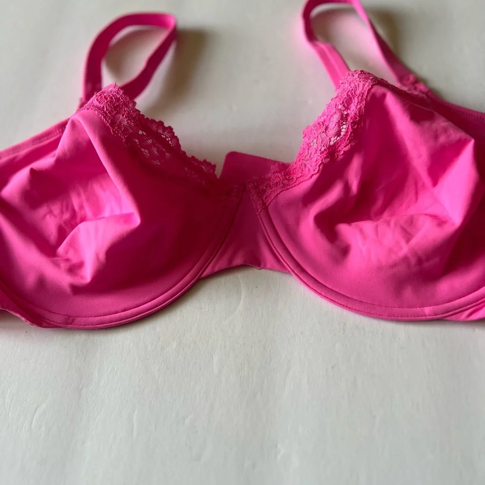 SKIMS FITS EVERYBODY UNDERWIRE SCOOP BRA PINK TAFFY 42DDD NWOT